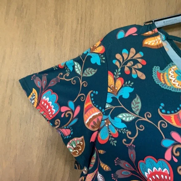 Harlow & Rose floral print pullover dress soft with stretch size M - Picture 6 of 17